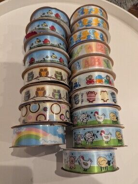 Ribbon lot, 18 rolls of ribbon  7/8" craft ribbon archival quality, Craft Robbon